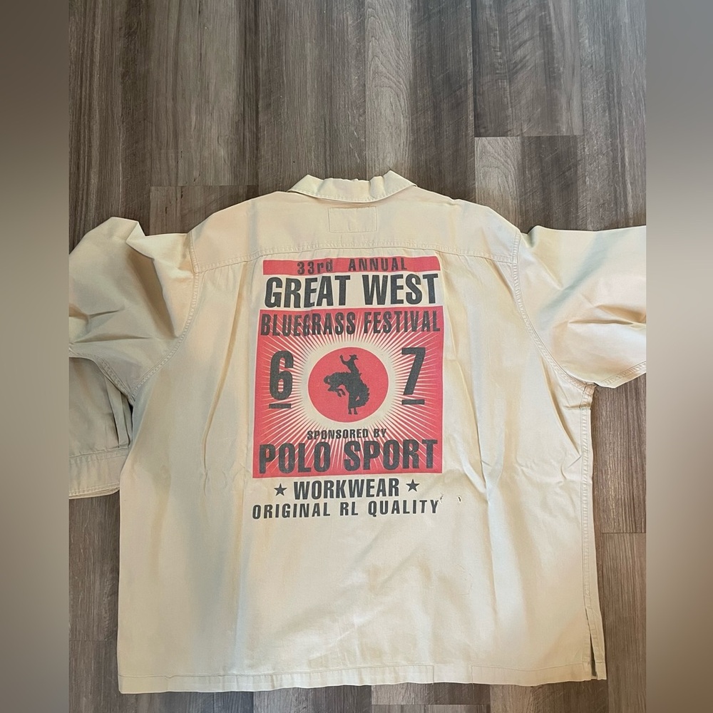 Vintage Polo Ralph Lauren Sportsman “Blue Grass Festival” shirt. Super Rare